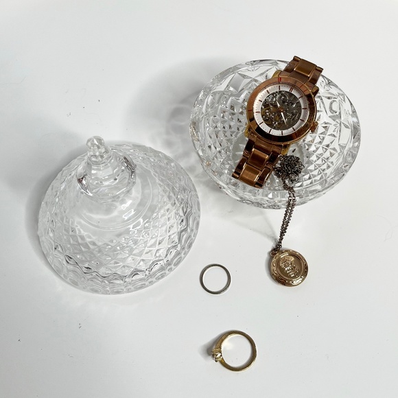 Crystal Trinket Dish with Lid - Picture 2 of 5